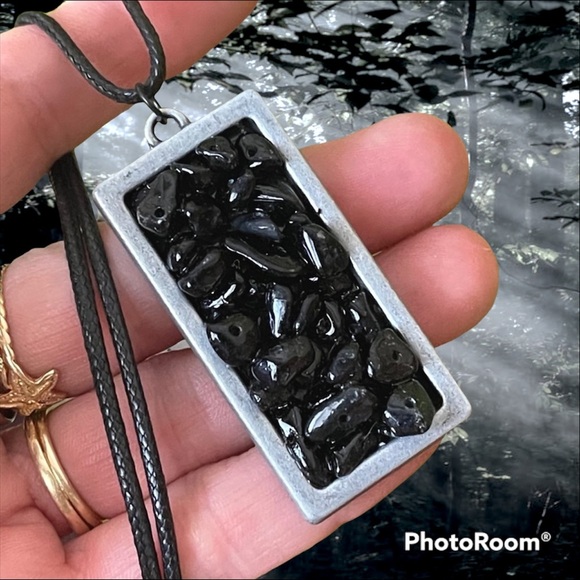 5 For $25💫Antique Style Black Agate Pendant Necklace - Picture 6 of 8